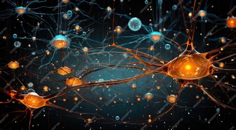 Premium Photo | Neuron cell and neurons in connection with glowing ...