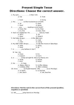 Present Simple Tense By Asma Chihab Tpt