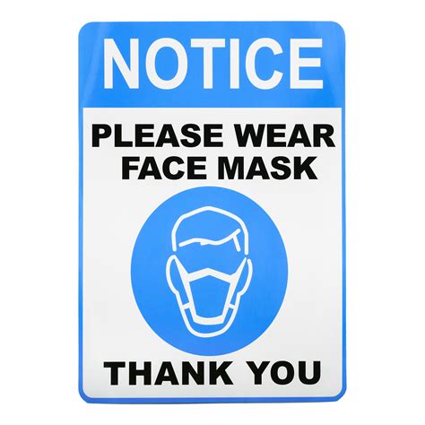 20 Pack Face Mask Required Sticker Sign Removable Weather Proof