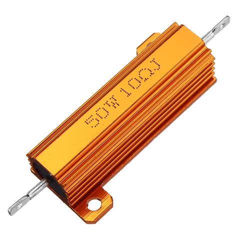 10pcs Rx24 50w 10r 10rj Metal Aluminum Case High Power Resistor Golden