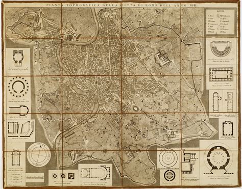 Pianta Topografica Della Citta Di Roma Dell Anno Si Vende In