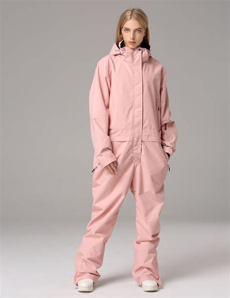 Womens Searipe One Piece Pink Ski Suits Winter Jumpsuit Snowsuits