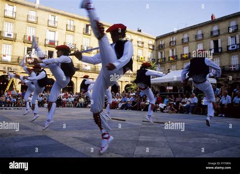 Bilbao Semana Grande Great Festivity Traditional Dancers At The