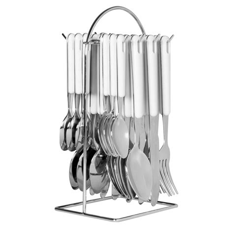 New Avanti 24 Piece Hanging Cutlery Set Stainless Steel Picnic Red