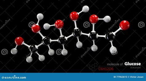 Modelo Da Molécula Da Glicose De Bola E De Vara Glucopyranose