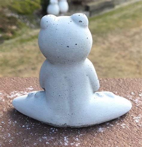 Frog Statue Concrete Meditating Frog Buddha Statue Zen Etsy