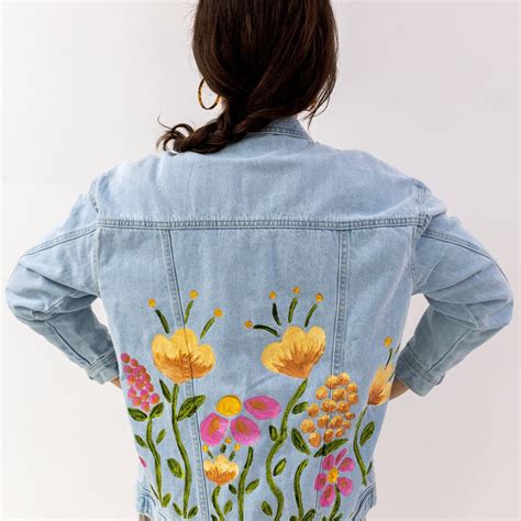 Diy Painted Denim Jacket Clever Poppy