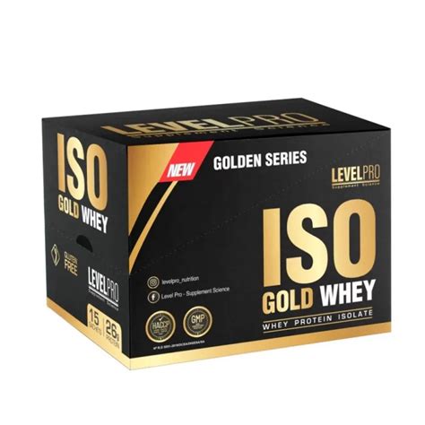 LevelPRO Iso Gold Whey caja x 15 Sachet Chocolate Vitapoint Perú