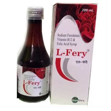 Sodium Feredetate Vitamin B12 And Folic Acid L Fery Syrup Bottle Size 200 Ml At Rs 136 Bottle