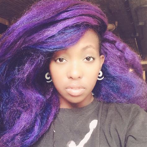 Crochet Braids Purple And Blue Crochet Braids Artistic Hair Hair Styles Kanekalon Hairstyles