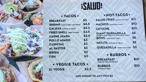 Online Menu of Salud Tacos Restaurant, Las Vegas, Nevada, 89012 - Zmenu