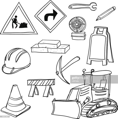 Construction Icons In Black And White High-Res Vector Graphic - Getty ...