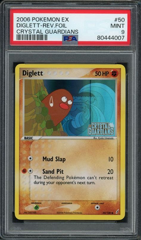 Pokemon Psa Mint Ex Crystal Guardians Reverse Holo Diglett Md