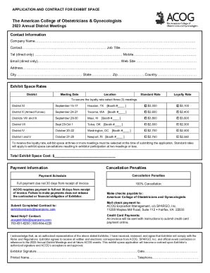 Fillable Online Application And Contract For Exhibit Acc Fax