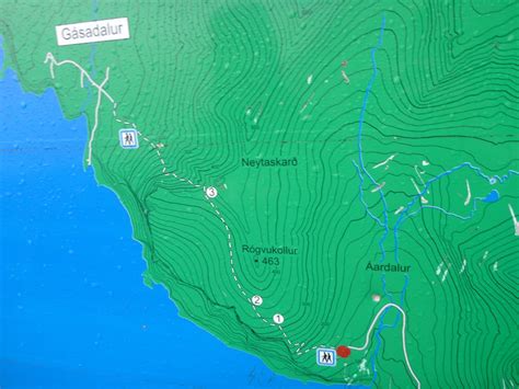 The map showing the hike to Gasadalur