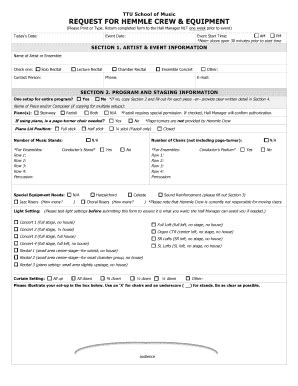 Fillable Online Depts Ttu Hrh Request For Crew And Equipment Docx