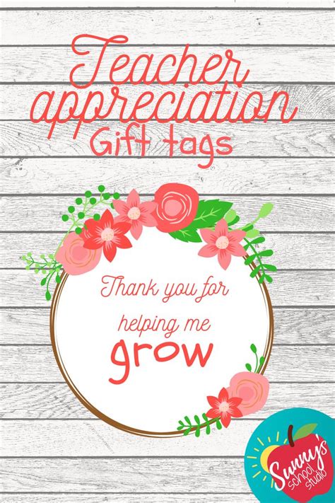 Teacher Appreciation T Tags With Flowers And The Words Thank Youre