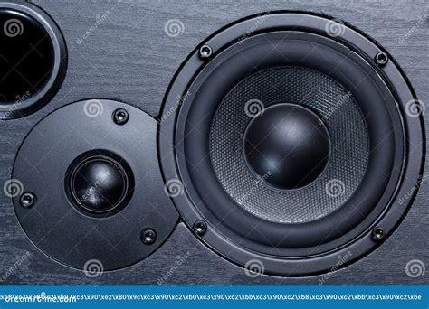 Black Speaker with Bass and Treble Speakers Stock Photo - Image of musical, woofer: 181216300