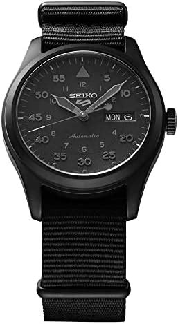 Seiko 5 Sports Field Stealth Automatic Black Dial Black Nylon Strap