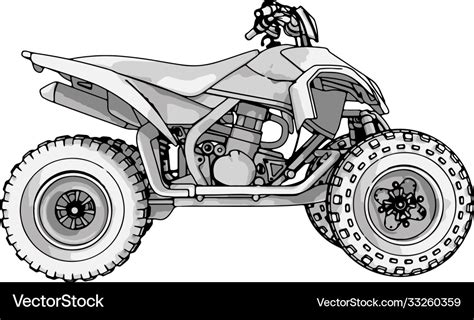 Quad bike atv drawing on a white background Vector Image