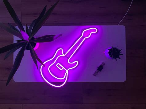 Electric Guitar Light Music Neon Sign Guitar Art Light Sign Etsy