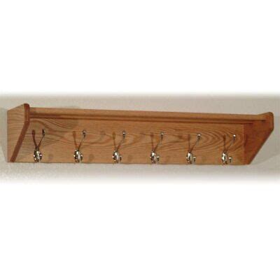 Wooden Mallet 6 Hook Wall Mounted Coat Rack Shelf In Light Oak