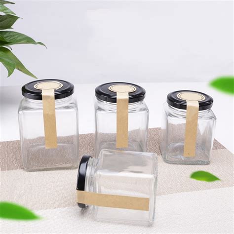 China Manufactory Wholesale Empty Square Honey Jar Glass Frascos De Vidrio Glass Jar Square