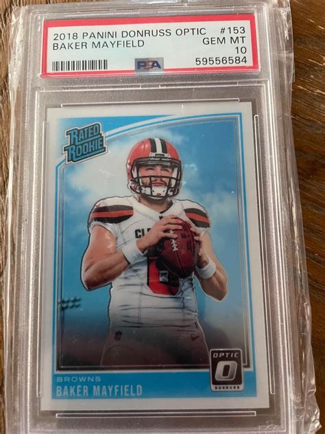 2018 BAKER MAYFIELD PANINI DONRUSS OPTIC 153 RATED ROOKIE PSA 10 EBay