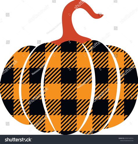 Buffalo Plaid Pumpkin Svg Vector Illustration Stock Vector Royalty