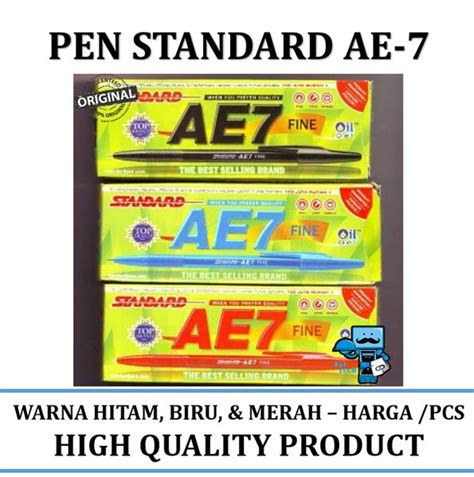 Jual Termurah Pulpen Standard Ae Hitam Biru Merah Original Satuan