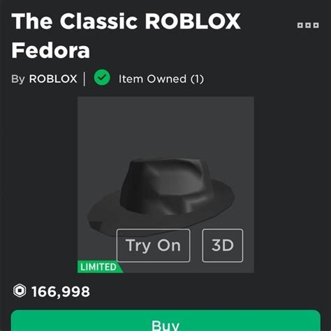 Classic Fedora Roblox, Video Gaming, Gaming Accessories, In-Game ...