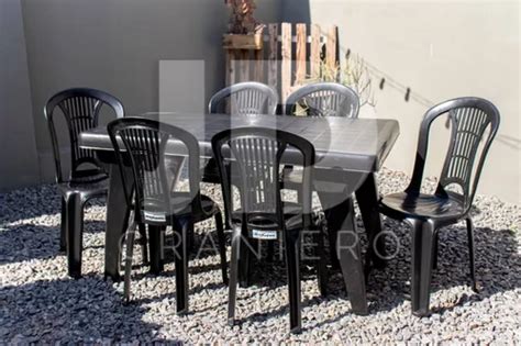 Set Sillas Reina Mesa Rectangular Mascardi Color Negro En Venta En