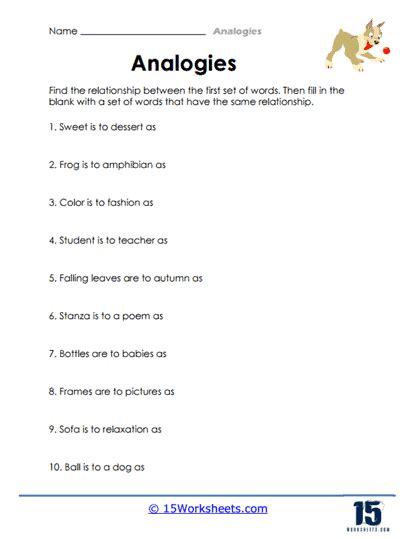 Analogies Worksheets 15