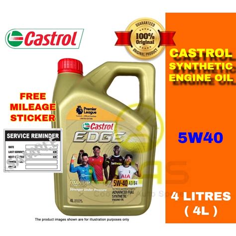 Castrol Edge Fully Synthetic W Sn Cf L Shopee Malaysia