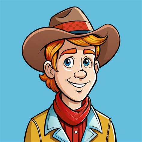 Um Desenho Animado De Um Cowboy Um Chap U De Cowboy E Um Chap U