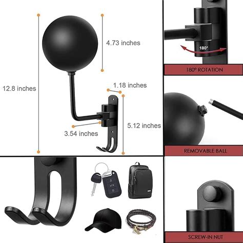 Spherical Soporte De Pared Para Casco De Motocicleta Y Gancho Para