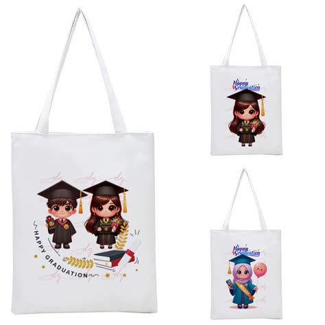 Jual Totebag Tote Bag Wisuda Happy Graduation Anak Lucu Kanvas Tas