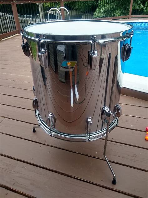 Ludwig 16 X 16 Chrome Over Maple Floor Tom Mid 1970s Reverb