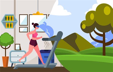 Virtual Indoor Running with VR Gadget 3327751 Vector Art at Vecteezy