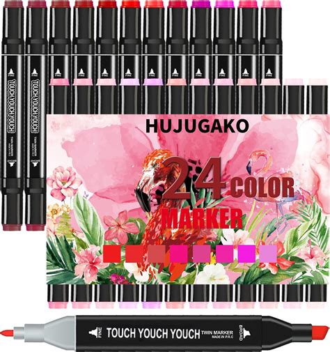 Amazon Hujugako Blue Alcohol Markers Colored Dual Tip Art