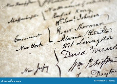 Signatures from United States Constitution Editorial Stock Image ...