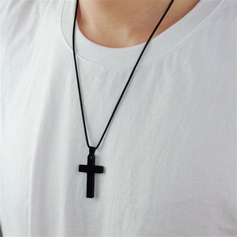 Black Tungsten Cross Pendant In 2022 Cross Necklace Simple Cross