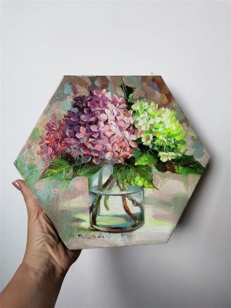 Hydrangeas Art Hydrangea Painting Flower Painting Canvas Abstract