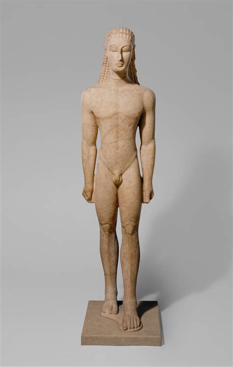 Marble Statue Of A Kouros Youth Greek Attic Archaic The