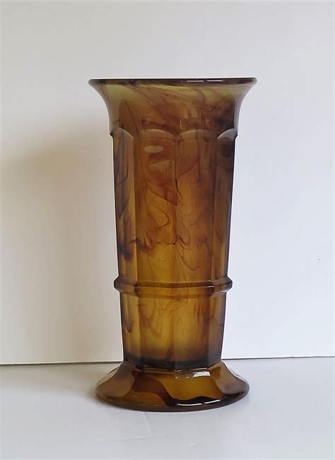 Art Deco Large Vase Cloud Glass By George Davidson English Ca 1930s At 1stdibs Glass Column