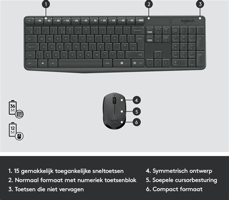 Logitech MK235 Toetsenbord Met Muis Draadloos QWERTZ Duits