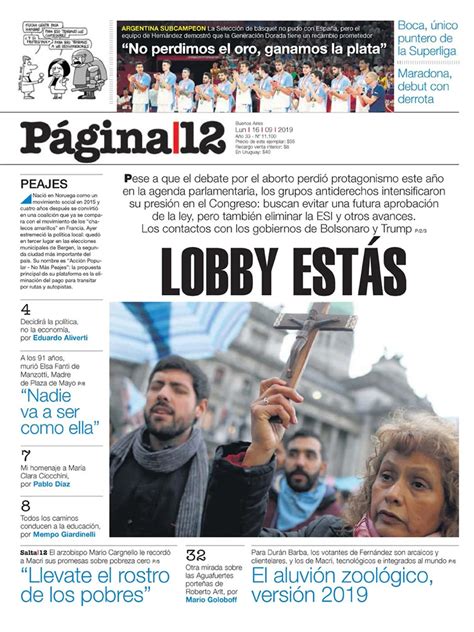 Página 12 Lunes 16 De Septiembre De 2019