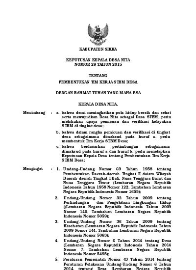 Contoh Sk Tim Monitoring Dan Evaluasi Dana Desa Prioritas Penggunaan