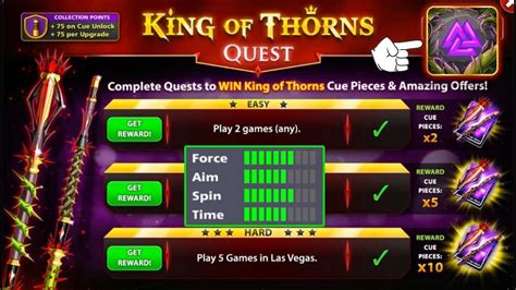 8 Ball Pool King Of Thorns Rewards Free Cue And Upgrades And Avatar