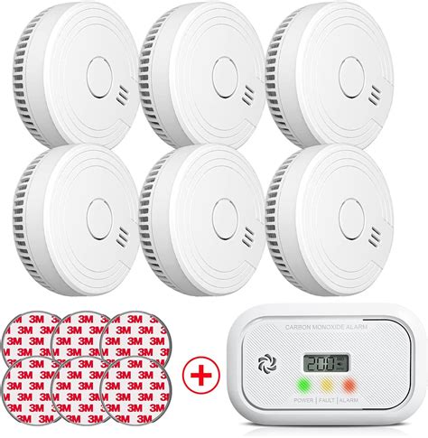 Ecoey Smoke Alarm Fire Detector Carbon Monoxide Detectors Set